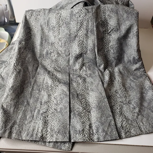 Vtg Snake Print Y2K 80's Trench Coat Rain Double Breast Mod Animal Spy Grunge  S - Picture 14 of 17